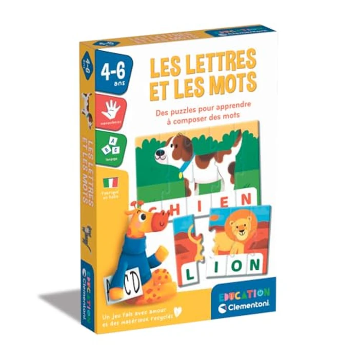 Clementoni - Éducation - Les Lettres et les Mots - Puzzles Pour Apprendre les Lettres - Jeu Amusant d'Association - Développement Pour les Tout-Petits - À partir de 3 Ans - Français - 52791 by Clementoni - Used - Like New condition - CA$14.42