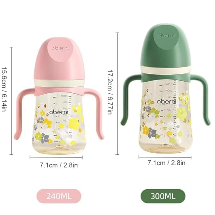 Oberni Baby Sippy Cup 240ml/8oz, Toddler Water Drinking Bottle with Non-Spill Valved Spout and Handle for 6+ Months, Orange/3Pack by Oberni - Image 6