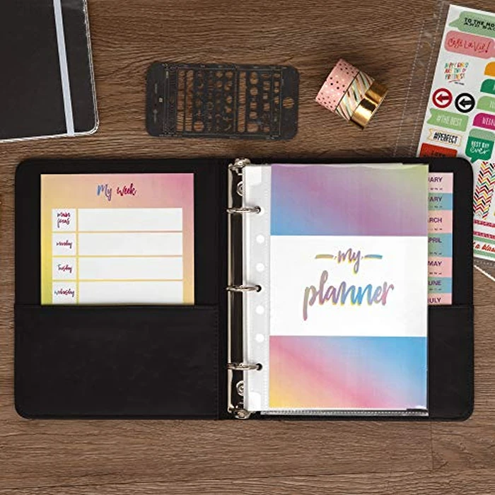 Samsill Vintage Hardback Mini 3 Ring Binder, Professional Binder Organizer, Planner, 1 Inch Capacity, Faux Leather, 5.5 x 8.5 Inch Documents, Non-Zip, Black by Samsill - Image 7