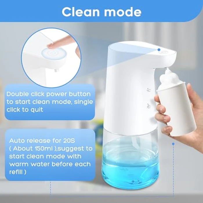 Automatic Foaming Soap Dispenser: LAOPAO Touchless Hand Soap Dispenser for Kids Type-C Rechargeable Sensor Pump Waterproof Foam Dispenser for Bathroom Kitchen School Xmas Gift, 13oz by LAOPAO - Image 4