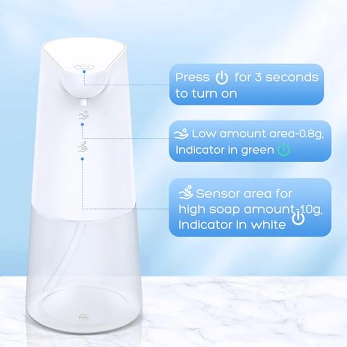 Automatic Foaming Soap Dispenser: LAOPAO Touchless Hand Soap Dispenser for Kids Type-C Rechargeable Sensor Pump Waterproof Foam Dispenser for Bathroom Kitchen School Xmas Gift, 13oz by LAOPAO - Image 7