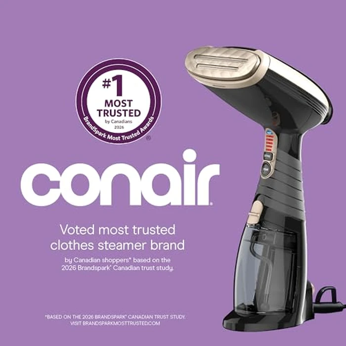 Conair Handheld Garment Steamer for Clothes, Turbo ExtremeSteam 1875W, Portable Handheld Design, Strong Penetrating Steam - Amazon Exclusive in Black by Conair - Image 2
