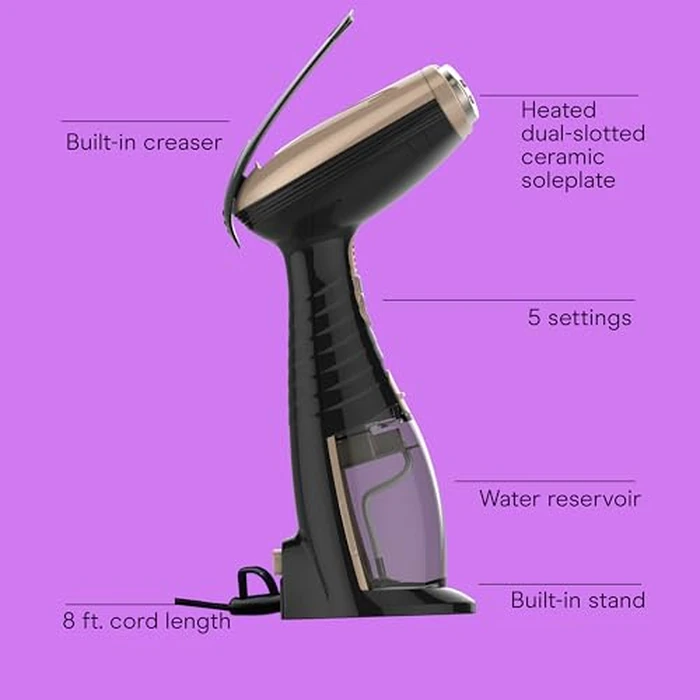 Conair Handheld Garment Steamer for Clothes, Turbo ExtremeSteam 1875W, Portable Handheld Design, Strong Penetrating Steam - Amazon Exclusive in Black by Conair - Image 3