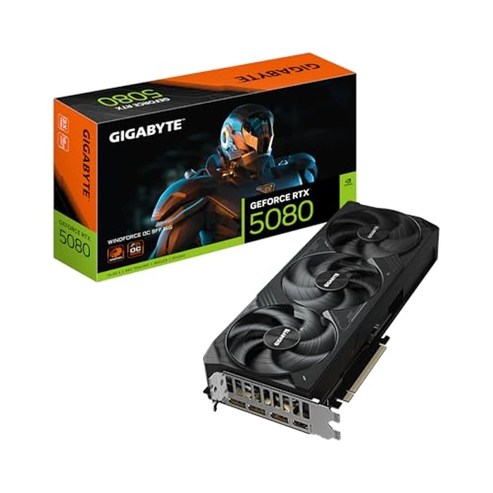 GIGABYTE GeForce RTX 5080 16GB GDDR6X PCIe Gaming Graphics Card with DisplayPort for Desktop by GIGABYTE - Image 1