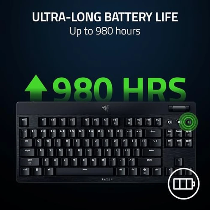 Razer BlackWidow V4 Low Profile TKL HyperSpeed Wireless Gaming Keyboard: Yellow Mechanical Switches - 2.4GHz Wireless & Bluetooth - Multi-Function Roller - 3 Control Buttons - Long Battery Life by Razer - Image 7