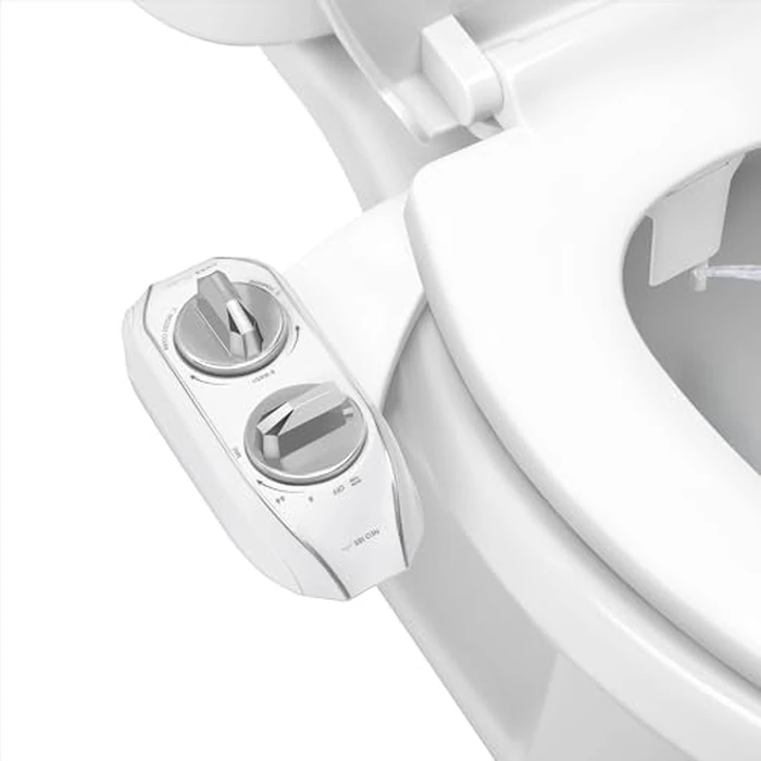 LUXE Bidet NEO 185 Plus - Dual Nozzle, Non-Electric Bidet Attachment for Toilet Seat, Patented Slide-In Install, 360 degrees Self-Clean, EZ-Lift to Clean, Feminine & Rear Wash (Chrome) by LUXE Bidet - Image 1