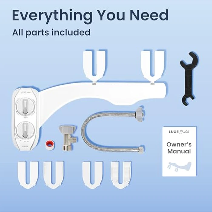 LUXE Bidet NEO 185 Plus - Dual Nozzle, Non-Electric Bidet Attachment for Toilet Seat, Patented Slide-In Install, 360 degrees Self-Clean, EZ-Lift to Clean, Feminine & Rear Wash (Chrome) by LUXE Bidet - Image 7