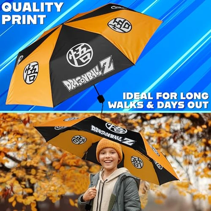 Dragon Ball Z Windproof Travel Umbrella, Strong Folding Compact Umbrellas for Rain, Light Portable Rain Travel Essentials for Kids Teens Adults, Fits Backpack & Car, Anime Gifts (Multi Dragon Ball Z) by Get Trend - Image 3