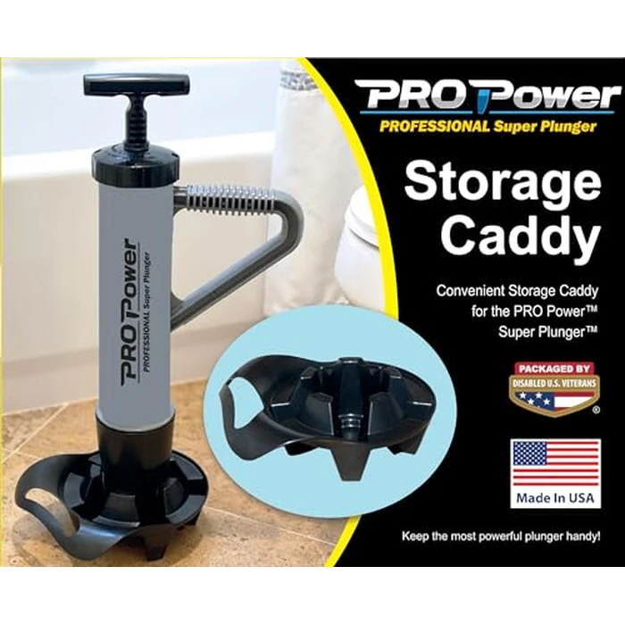 K-CO Innovations PRO Power(R) Super Plunger(R) - High Pressure Plunger Utilizing Water Pressure to Clear Clogs - Toilet Plunger Storage Caddy Included - Made in USA by Disabled Veterans by K-CO Innovations - Image 1