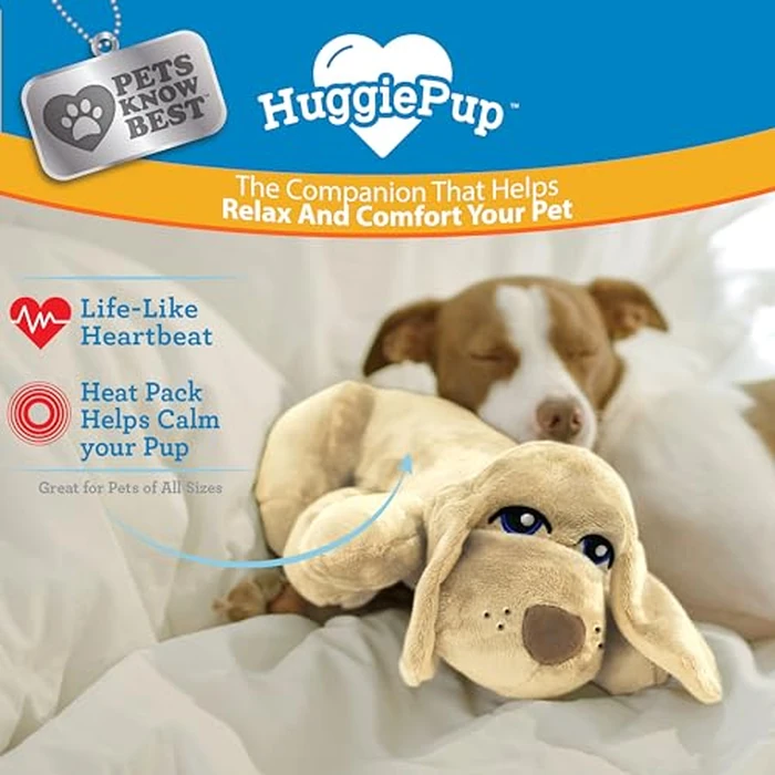 HuggiePup by Pets | Comfort Companion with Heartbeat Sleep Aide for Dogs & Puppies, Heating for Calming Relief Day or Night, Crate & Behavioral Training Essential Breeds | Golden by Pets Know Best - Image 3