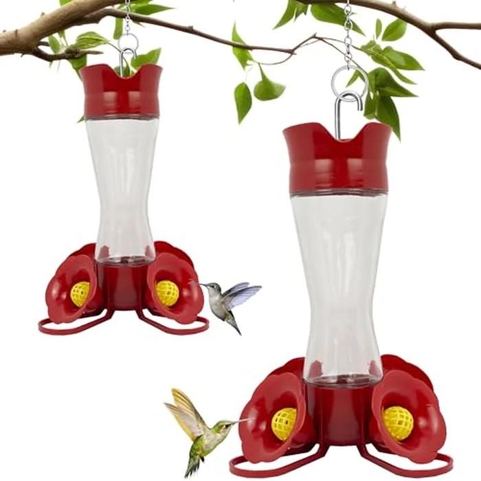 Perky-Pet Glass Hummingbird Feeders for Outdoors with Ant Moat, Bee Guards, & Perches, 8oz Nectar Capacity, Wide-Mouth Bottle for Easy Filling & Cleaning, Outdoor Garden Décor, 203CPBN-2 (Pack of 2) by Perky-Pet - Used - Very Good condition - US$11.66