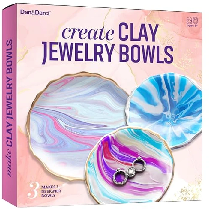 Dan&Darci Craft 'n Clay - Jewelry Dish Making Kit for Kids Ages 8-14 Year Old - Best DIY Arts & Crafts Kits - Birthday Gifts - Creative Toys for Preteen & Teenagers - Girl Birthday Gift Ideas by Dan&Darci - Used - Like New condition - US$13.87