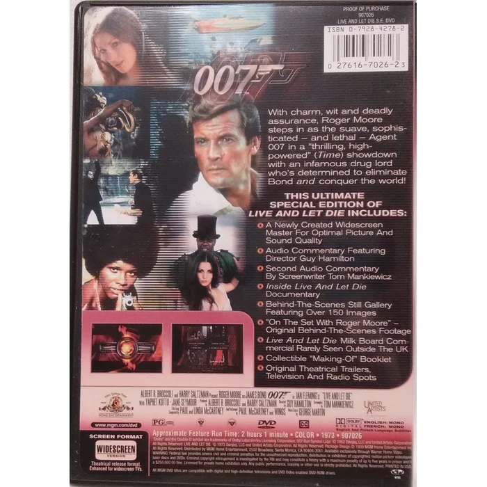 Live and Let Die (Special Edition) by MGM (LASERS) - Image 2