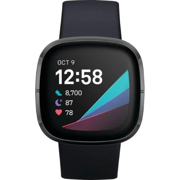 Fitbit Sense Advanced Health Smartwatch - 40mm - Graphite Stainless Steel Case with Carbon Silicone Silicone Band by Fitbit - Refurbished - Excellent condition