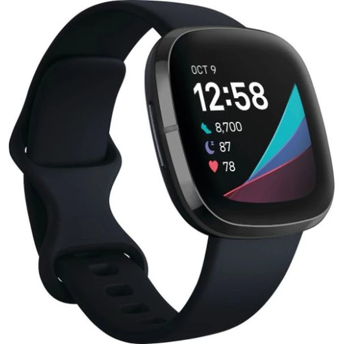 Fitbit Sense Advanced Health Smartwatch - 40mm - Graphite Stainless Steel Case with Carbon Silicone Silicone Band by Fitbit - Image 2