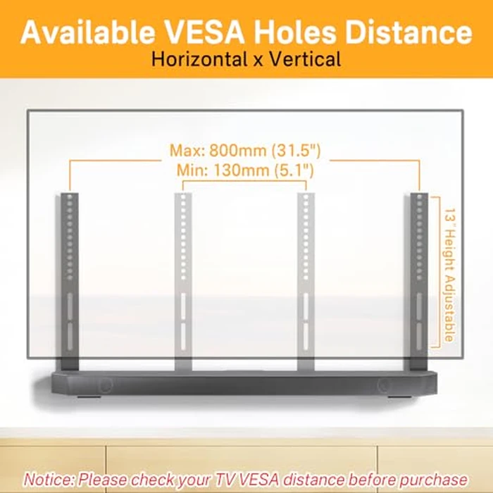 Soundbar TV Mount for Samsung Soundbar TV Mounts HW-Q990C/HW-Q990D/Q930C/HW-Q930B/HW-Q930D and More - Height Adjustable Bracket for Samsung Sound bar Mounting WR Speaker Wall Mounts & Remote Holder by notiela - Image 3