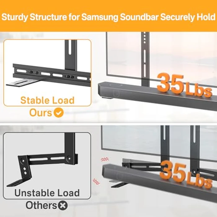 Soundbar TV Mount for Samsung Soundbar TV Mounts HW-Q990C/HW-Q990D/Q930C/HW-Q930B/HW-Q930D and More - Height Adjustable Bracket for Samsung Sound bar Mounting WR Speaker Wall Mounts & Remote Holder by notiela - Image 4