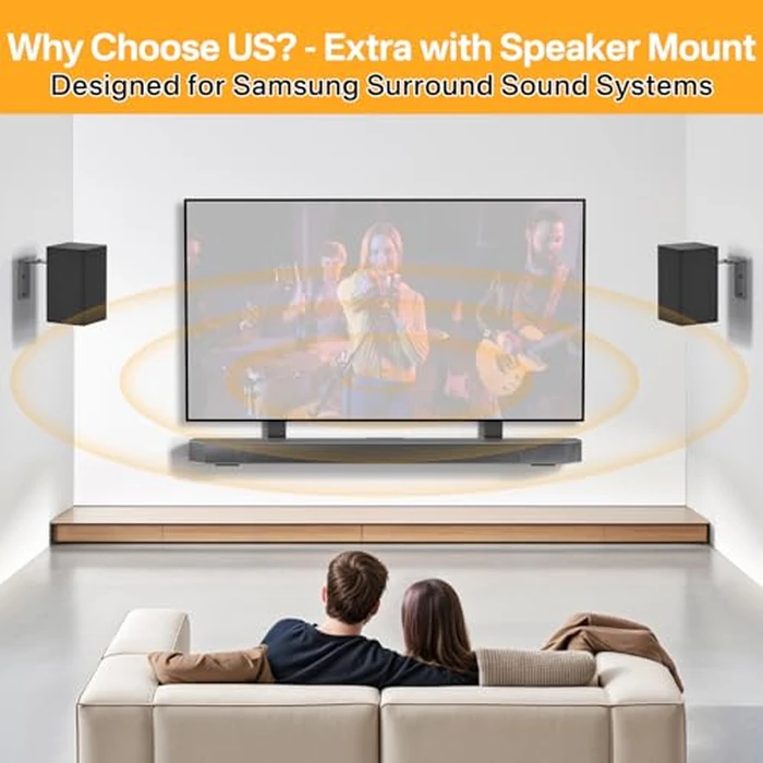 Soundbar TV Mount for Samsung Soundbar TV Mounts HW-Q990C/HW-Q990D/Q930C/HW-Q930B/HW-Q930D and More - Height Adjustable Bracket for Samsung Sound bar Mounting WR Speaker Wall Mounts & Remote Holder by notiela - Image 5