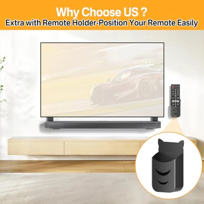 Soundbar TV Mount for Samsung Soundbar TV Mounts HW-Q990C/HW-Q990D/Q930C/HW-Q930B/HW-Q930D and More - Height Adjustable Bracket for Samsung Sound bar Mounting WR Speaker Wall Mounts & Remote Holder by notiela - Image 6