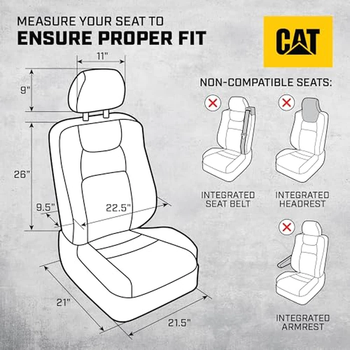 BDK Auto CASC-2284-BG: Cat 4Pc Mesh + Gabardine Seat Cover (Beige) by CAT - Image 2