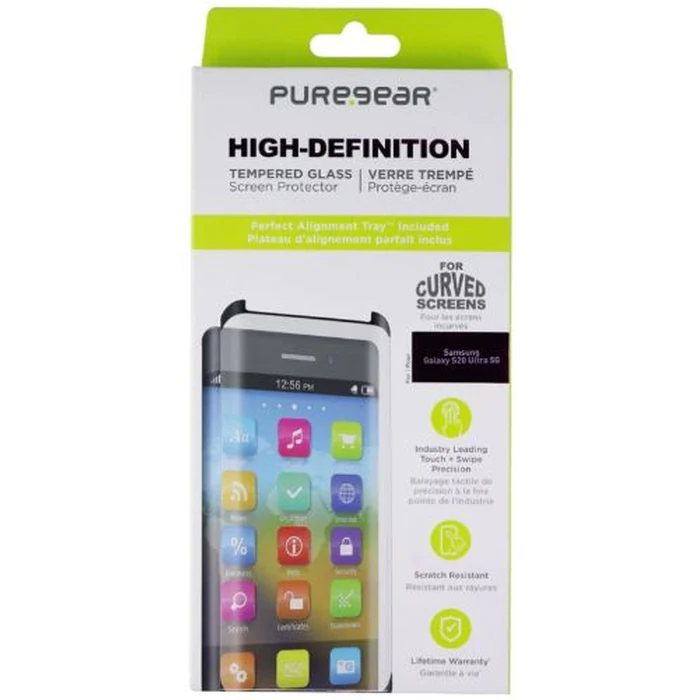 PureGear HD Tempered Glass Screen Protector for Galaxy S20 Ultra (5G) - Clear by PureGear - Refurbished - Brand New condition