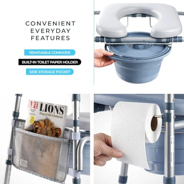 Toilet Seat Risers for Seniors Bedside Commode for Elderly Width and Height Adjustable Raised Toilet Seat with Handles for Elderly Handicap, Elevated, Pregnant, Fit Any Toilet Heavy Duty Up to 400lbs by Medical king - Image 3