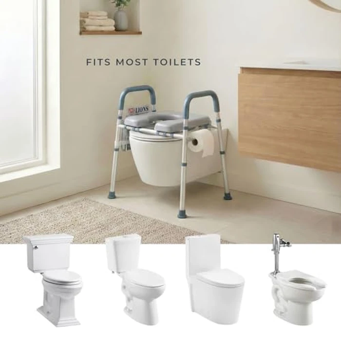 Toilet Seat Risers for Seniors Bedside Commode for Elderly Width and Height Adjustable Raised Toilet Seat with Handles for Elderly Handicap, Elevated, Pregnant, Fit Any Toilet Heavy Duty Up to 400lbs by Medical king - Image 7