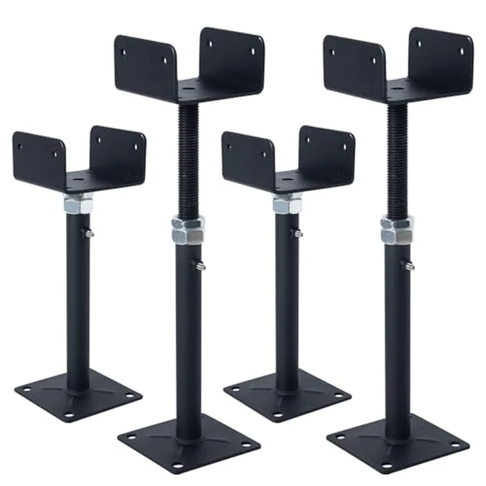 YMSZGBZG 4 Pack Mini U-Shaped Screw Jack for 4x2, 4x4, 4x6 Joists - Adjustable Steel Telepost with U-Head, U-Shaped Floor Jack, U-Shaped Post Jack, 9-13 Inch Adjustment Range by YMSZGBZG - Used - Like New condition - US$51.93