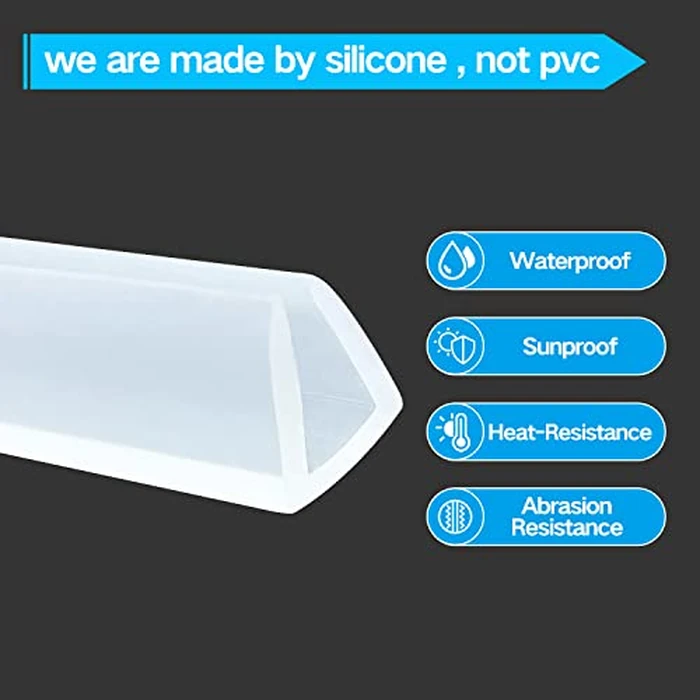 Clear Rubber Edge Trim, U Channel Silicone Rubber Edge Trim, 1/4" Slot, Fit for 7/32"-9/32", White Color, Edge Protector for Plywood, Glass, Flexi-Glass by Protalwell - Image 3