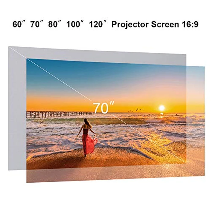 80-inch Portable Projector Screen HD 16:9 Frameless Video Projection Screen Foldable Wall Mounted for Home Theater Office Movies by HUNYA - Image 2