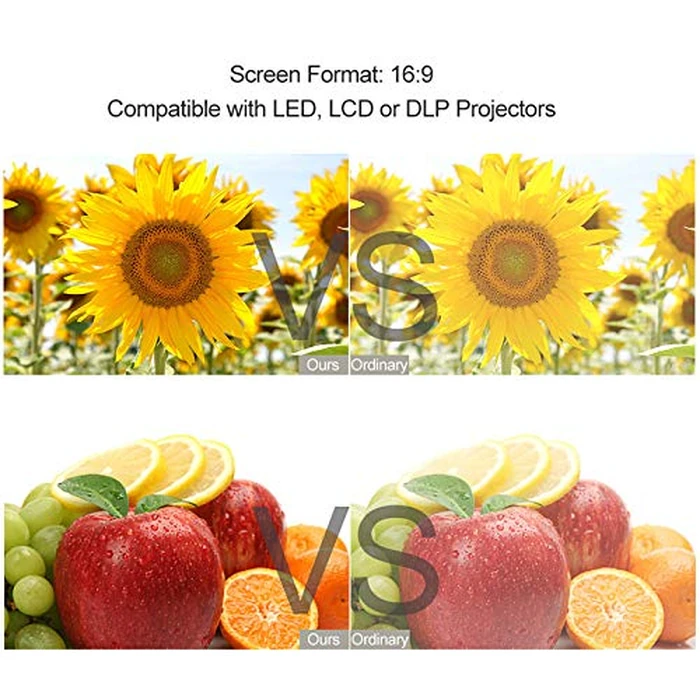 80-inch Portable Projector Screen HD 16:9 Frameless Video Projection Screen Foldable Wall Mounted for Home Theater Office Movies by HUNYA - Image 7