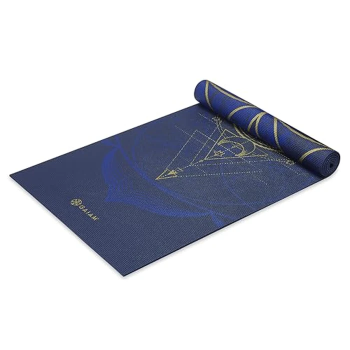 Gaiam Yoga Mat Premium Print Reversible Extra Thick Non Slip Exercise & Fitness Mat for All Types of Yoga, Pilates & Floor Workouts, Metallic Sun & Moon, 68" L x 24" W x 6mm Thick by Gaiam - Image 1