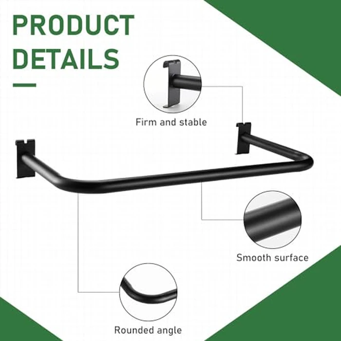 Kigley 36 Pcs Gridwall Hooks Accessories Set Includes 2 Pcs U Shaped Hangrail 4 Waterfall Hangers 30 Heavy Duty Wire Grid Hook Accessory for Retail Craft Show Clothes Display Home Storage by Kigley - Image 4