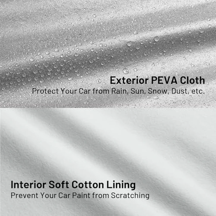 Favoto Car Cover SUV Cover 6 Layer Driver Side Zipper Outdoor Sun Protection with Night Reflective Stripes Waterproof Windproof Dustproof Snow Leaves Scratch Resistant Universal Fit SUV(480-505cm) by Favoto - Image 3