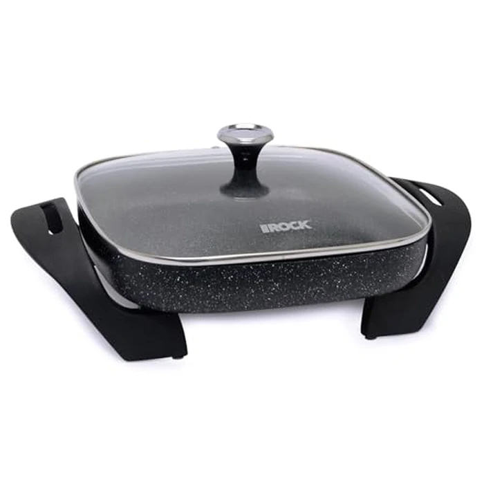 Starfrit The Rock Electric Skillet - 12" x 12" - Rock.Tec Non-Stick Cooking Surface - Tempered Glass Lid - 1200W by Starfrit - Used - Like New condition