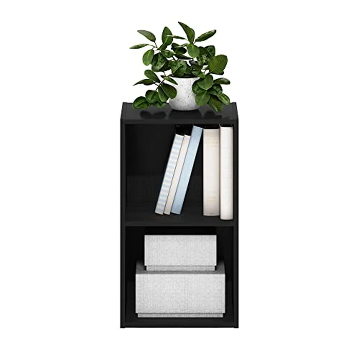 Furinno PASIR Book Shelf, 2-Tier Modern Bookshelf, Open Shelves Bookcase 9 x 12 x 21, for Living Room, Bedroom, Home Office, Blackwood by Furinno - Image 3