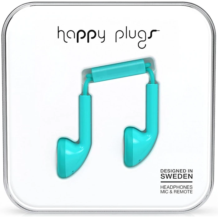 Happy Plugs Headphones with Mic and Remote - Turquoise by Happy Plugs - Refurbished - Excellent condition - CA$40.99