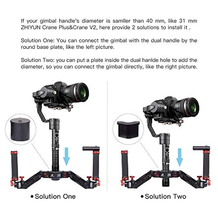 DIGITALFOTO Ares Z Axis Spring Gimbal Dual Handle,Damping Detachable Dual Grip Compatible with Crane 2, DJI RS2/RS3 Pro/RS4/RS 4 Pro/Mini/Ronin S/SC, FEIYU AK2000/4000, Moza Air 2 Axis Gimbal by DF DIGITALFOTO - Image 4