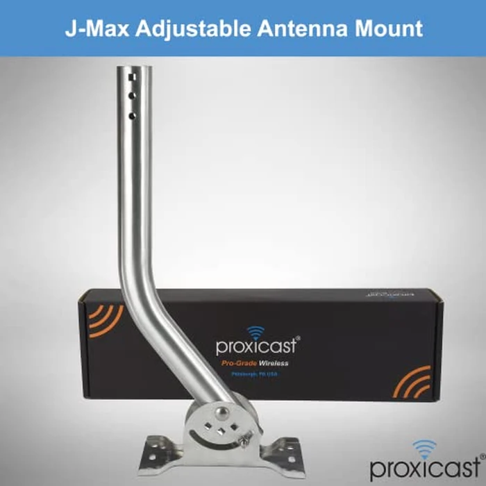 Proxicast Pro-Grade J-Max 100% Solid Stainless Steel Antenna Mount - Universal Outdoor Adjustable Pivot/Lock Bracket & J-Pipe Mast (1.5" x 18" Pole) for Wall, Eave or Roof Mounting (ANT-800-JP3) by Proxicast - Image 2