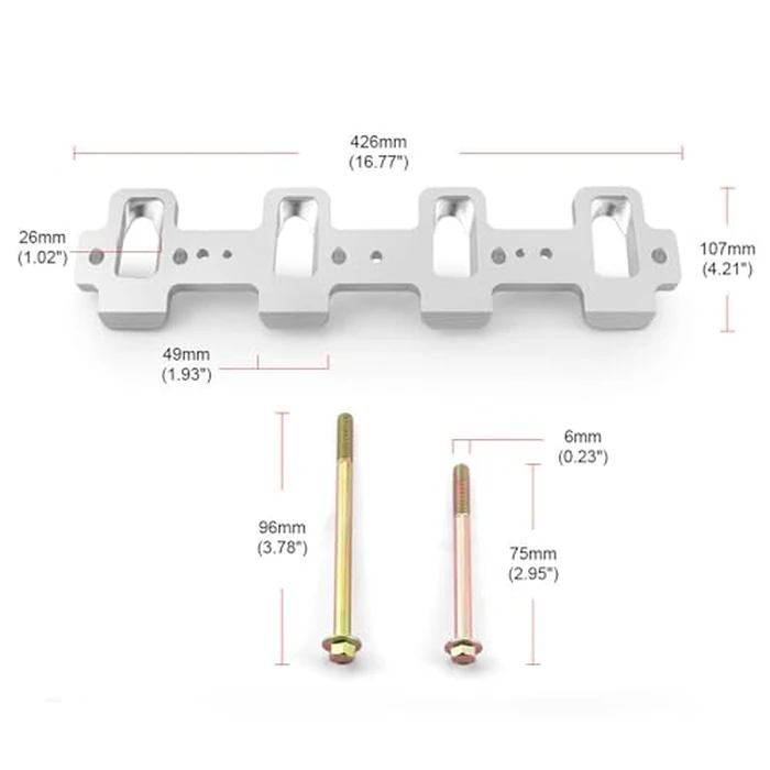 Dyno Racing Rectangle Intake Manifold Adapter Plates Kit 551316 Compatible with LS1 Cathedral Port Cylinder Head to LS3 LSA ZL1 CTS-V by Dyno Racing - Image 4