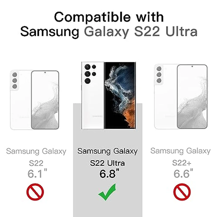 JETech Case for Samsung Galaxy S22 Ultra 5G 6.8-Inch, Non-Yellowing Shockproof Bumper Protective Phone Cover, Anti-Scratch Hard PC Back (Clear) by JETech - Image 2