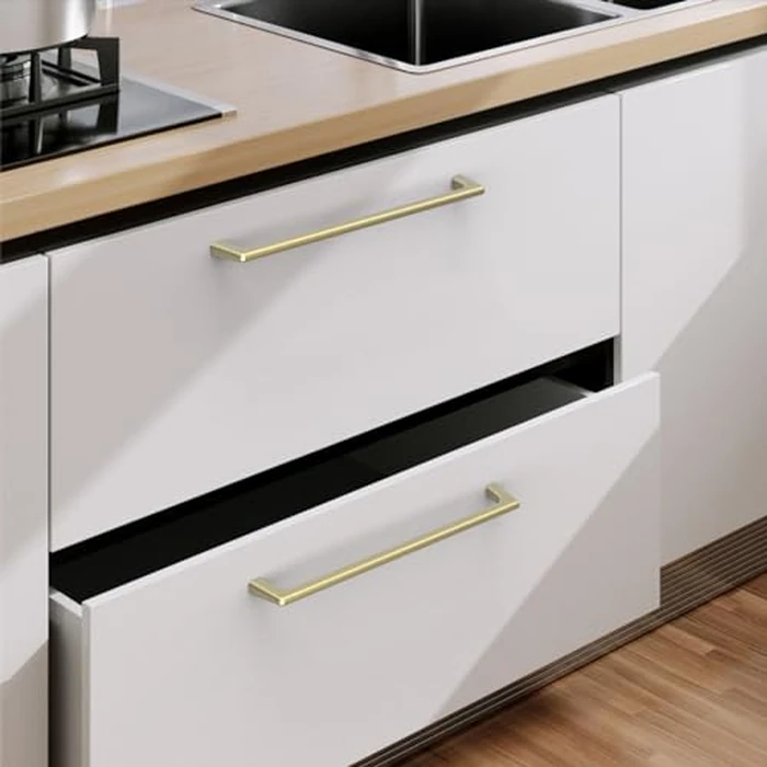 9BUILD 10 Pack Brushed Gold Cabinet Pulls 7.5 Inch Kitchen Cabinet Handles Cabinet Hardware Kitchen Handles for Cabinets Cupboard Handles Gold Dresser Pulls Drawer Handle by 9BUILD - Image 2