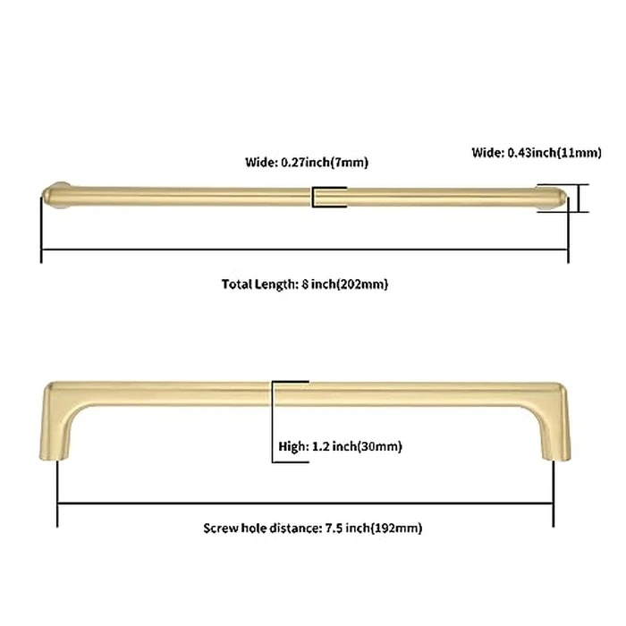 9BUILD 10 Pack Brushed Gold Cabinet Pulls 7.5 Inch Kitchen Cabinet Handles Cabinet Hardware Kitchen Handles for Cabinets Cupboard Handles Gold Dresser Pulls Drawer Handle by 9BUILD - Image 3