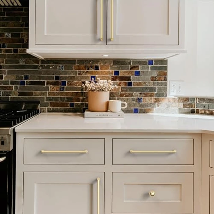 9BUILD 10 Pack Brushed Gold Cabinet Pulls 7.5 Inch Kitchen Cabinet Handles Cabinet Hardware Kitchen Handles for Cabinets Cupboard Handles Gold Dresser Pulls Drawer Handle by 9BUILD - Image 4