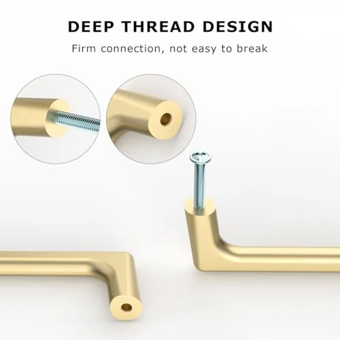 9BUILD 10 Pack Brushed Gold Cabinet Pulls 7.5 Inch Kitchen Cabinet Handles Cabinet Hardware Kitchen Handles for Cabinets Cupboard Handles Gold Dresser Pulls Drawer Handle by 9BUILD - Image 5