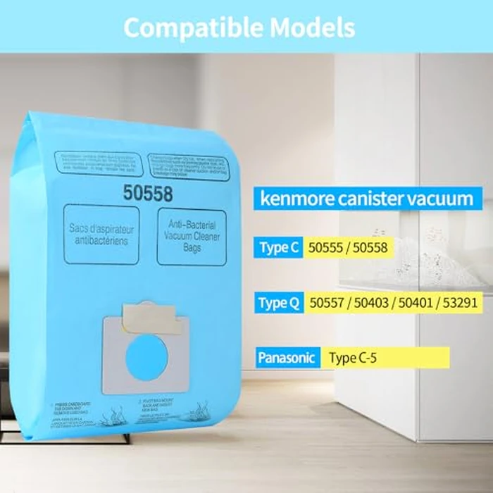 Gudotra 20 Pack Replacement 5055 Vacuum Bags for Canister Type C/Q 5055 50555 50557 50558 50403 50410 53291 Type C-5 C-18 Blue by Gudotra - Image 3