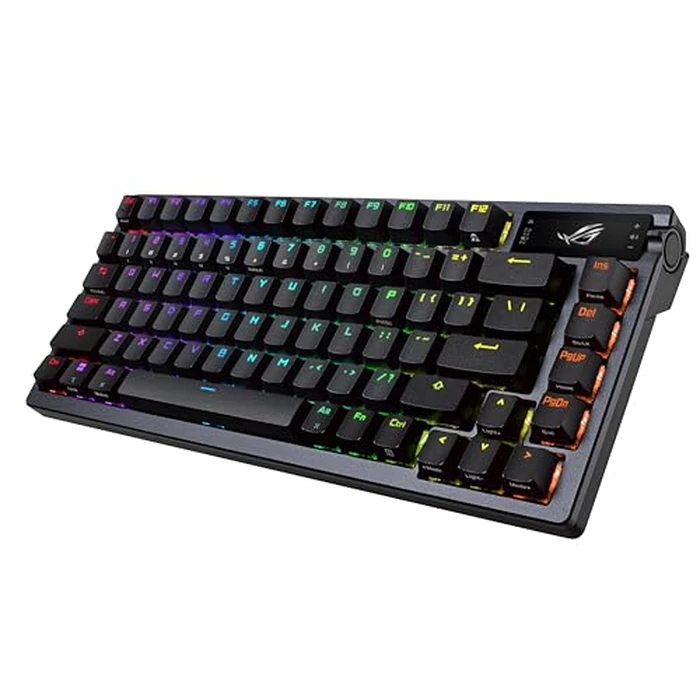 ASUS ROG Azoth Wireless Mechanical Gaming Keyboard - 75% TKL, Tri-Mode Connectivity, Hot Swappable Pre-lubed ROG NX Snow Linear Switches, PBT Keycaps, RGB, OLED Display, PC/Mac Support - Black by Asus - Image 4