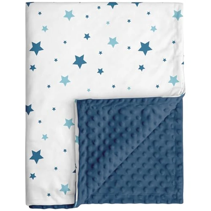 CIVARUA KIDS Baby Blankets for Unisex Boys Girls, Soft Nursery Crib Blankets with Dotted Fleece Back for Newborns Toddlers 30x40 Inch Blue Star Bed Throws by CIVARUA KIDS - Used - Very Good condition - CA$19.79