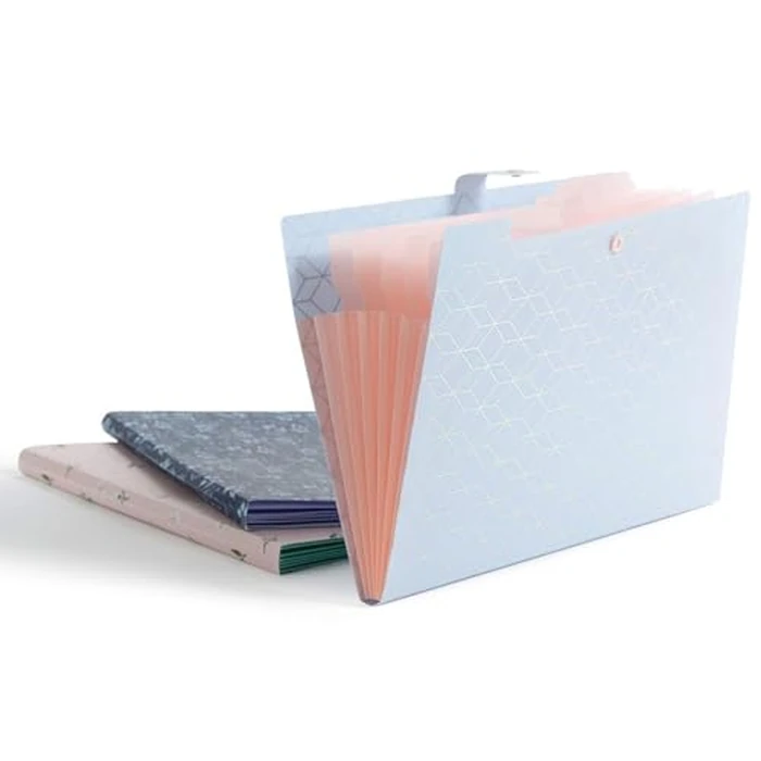 U Brands Fashion Expanding File Folder, Poly 5-Pocket Folder, Elevated Patterns, 3 Pack (3450U01-12) by U Brands - Image 1