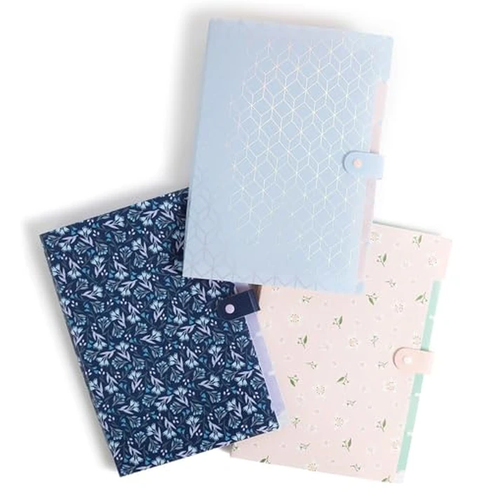 U Brands Fashion Expanding File Folder, Poly 5-Pocket Folder, Elevated Patterns, 3 Pack (3450U01-12) by U Brands - Image 2